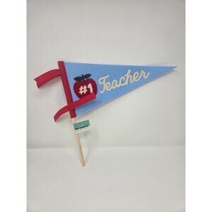 #1 Teacher Felt Pennant Flag